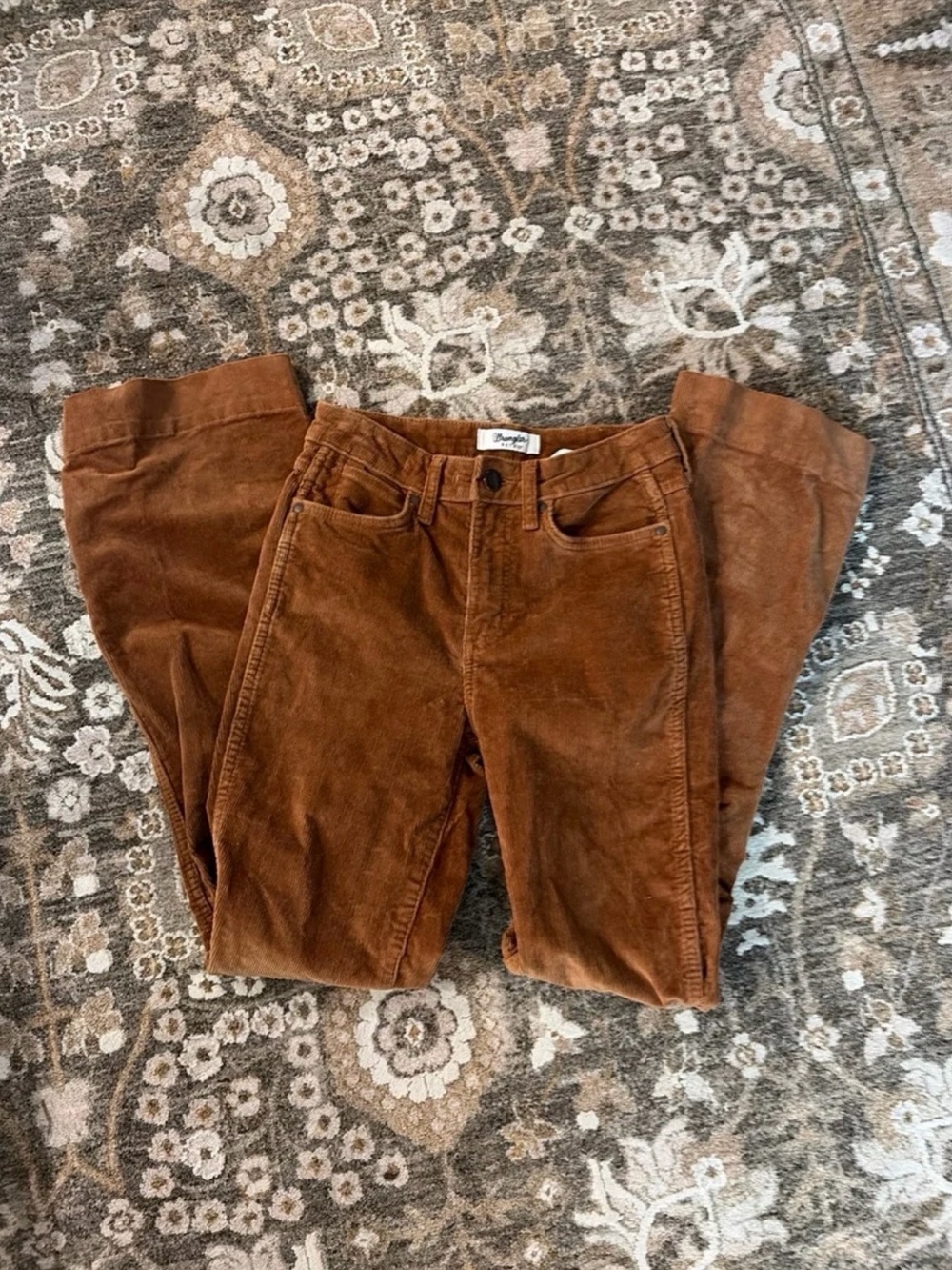 High-Rise Corduroy Flare Pants - Rust - Picture 3 of 5